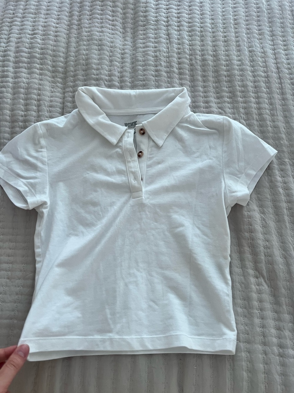PINK Victoria's Secret White Button Top